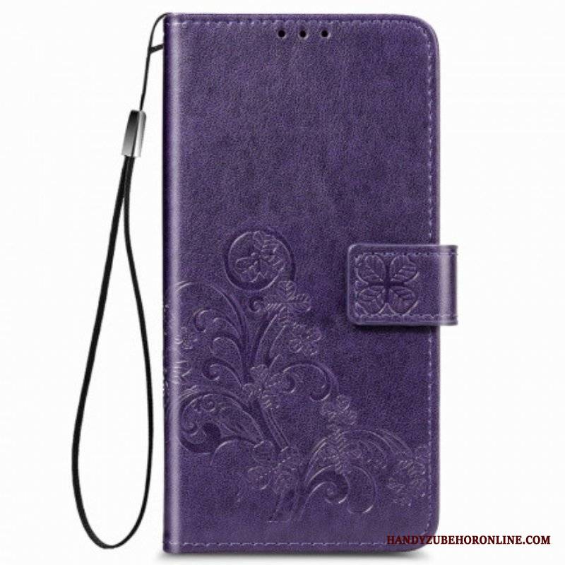 Etui Folio do Oppo A54 5G / A74 5G Czterolistna Koniczyna