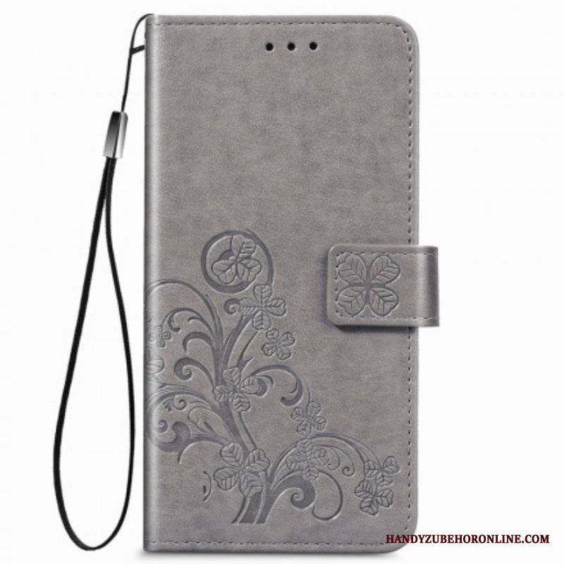 Etui Folio do Oppo A54 5G / A74 5G Czterolistna Koniczyna