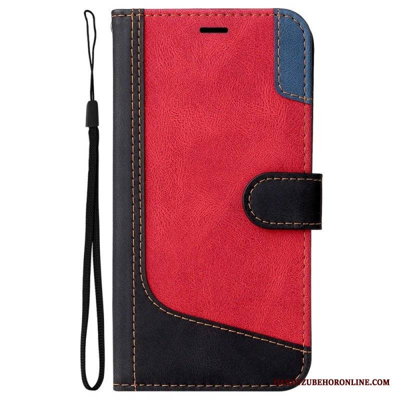 Etui Folio do Oppo A54 5G / A74 5G Dwukolorowy Z Paskiem