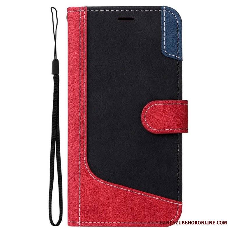 Etui Folio do Oppo A54 5G / A74 5G Dwukolorowy Z Paskiem