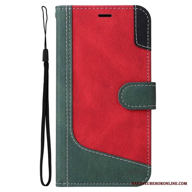 Etui Folio do Oppo A54 5G / A74 5G Dwukolorowy Z Paskiem