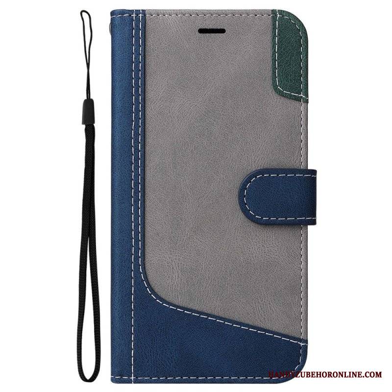 Etui Folio do Oppo A54 5G / A74 5G Dwukolorowy Z Paskiem