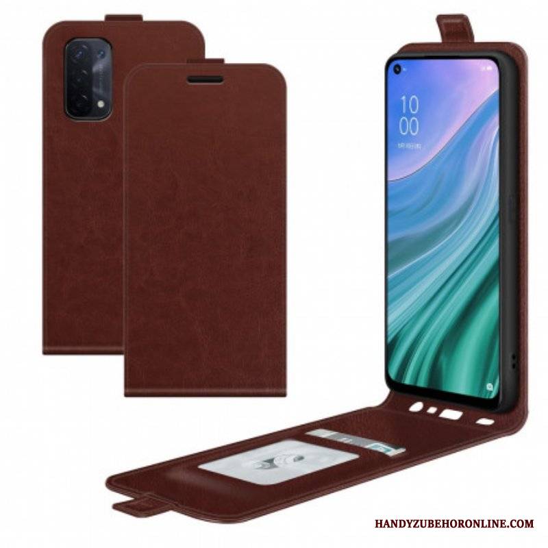 Etui Folio do Oppo A54 5G / A74 5G Skórzany Futerał Pionowa Klapa Z Efektem Skóry