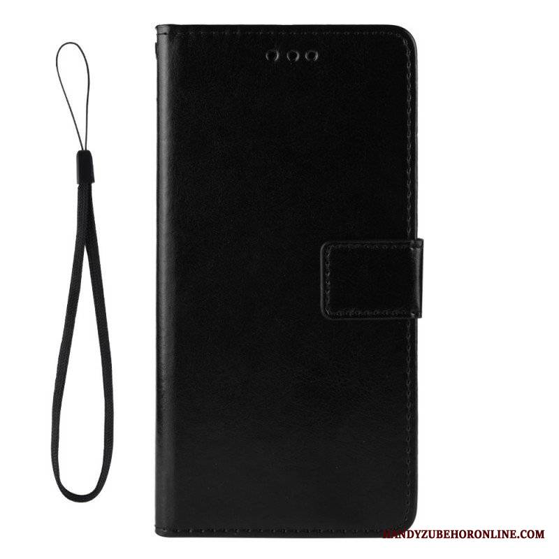 Etui Folio do Oppo A74 4G Błyszcząca Sztuczna Skóra