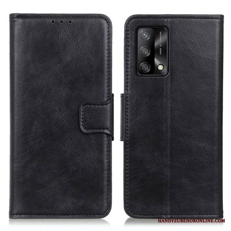 Etui Folio do Oppo A74 4G Dwustronne Zapięcie Z Efektem Skóry