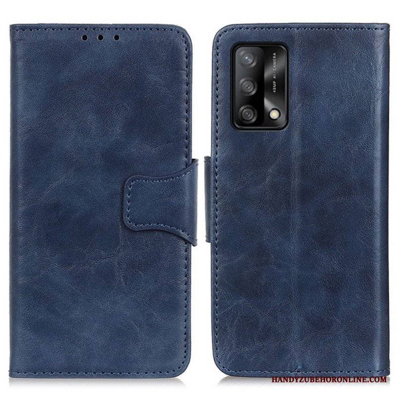 Etui Folio do Oppo A74 4G Dwustronne Zapięcie Ze Skóry Dwoinowej