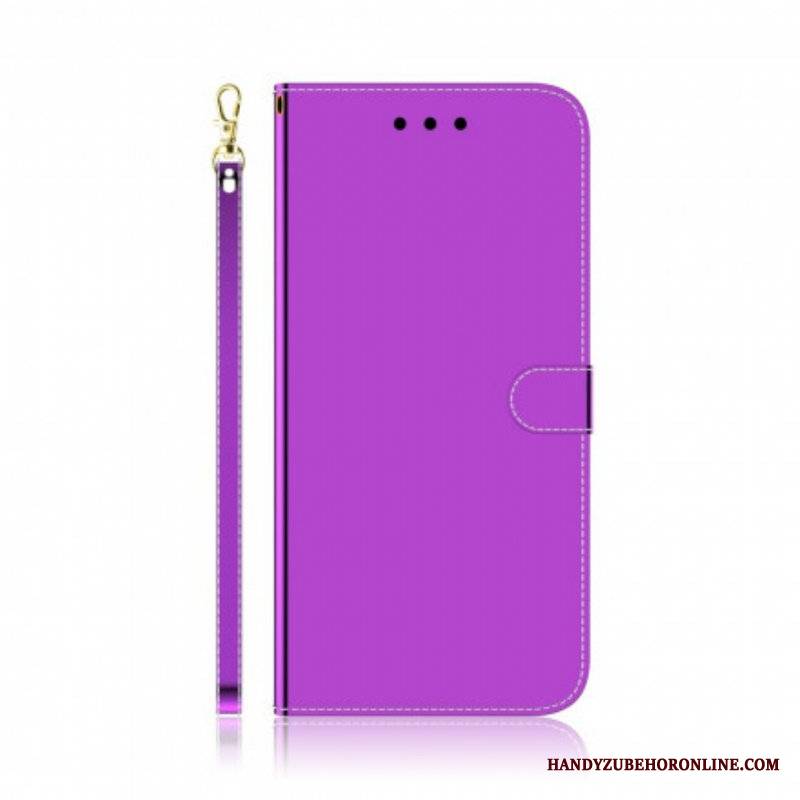 Etui Folio do Oppo A94 5G Osłona Lusterka Ze Sztucznej Skóry