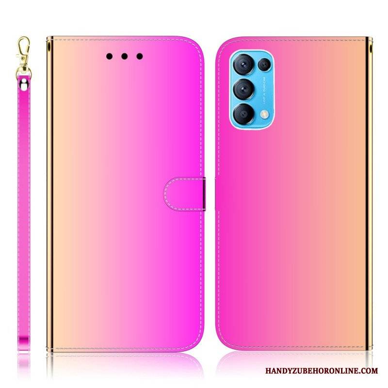 Etui Folio do Oppo Find X3 Lite Osłona Lusterka Ze Sztucznej Skóry