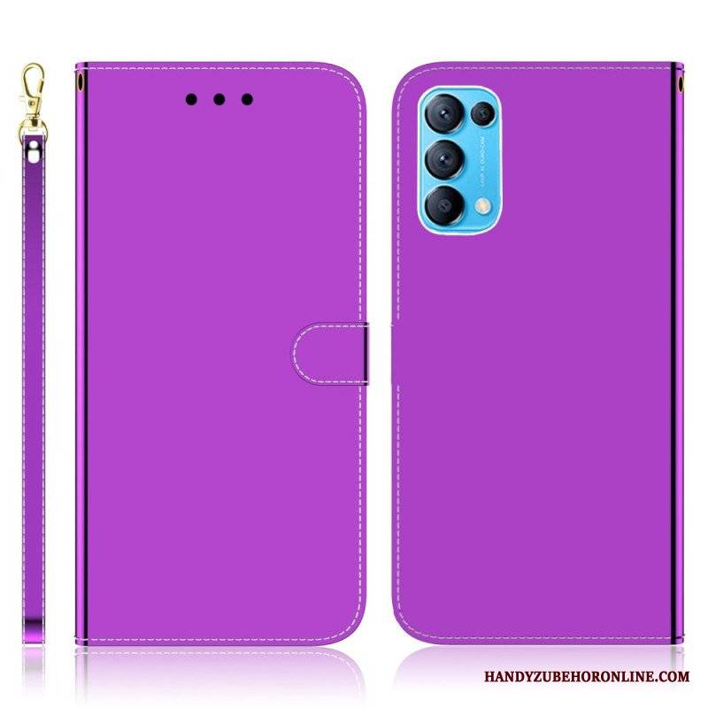 Etui Folio do Oppo Find X3 Lite Osłona Lusterka Ze Sztucznej Skóry