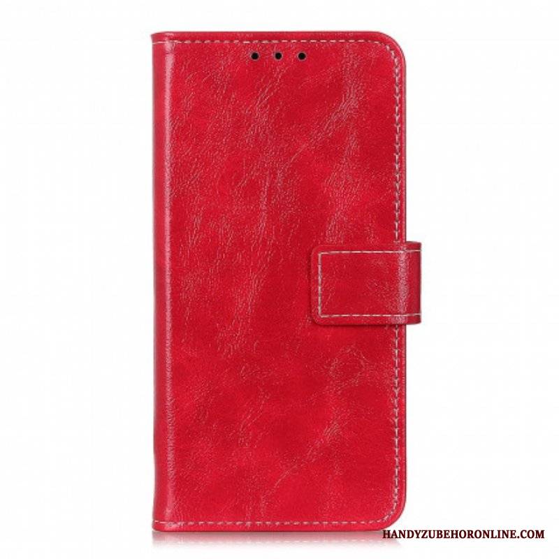 Etui Folio do Oppo Find X3 Neo Odsłonięte Szwy Z Efektem Skóry