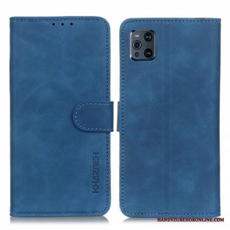 Etui Folio do Oppo Find X3 Pro Matowy Efekt Skóry Vintage Khazneh