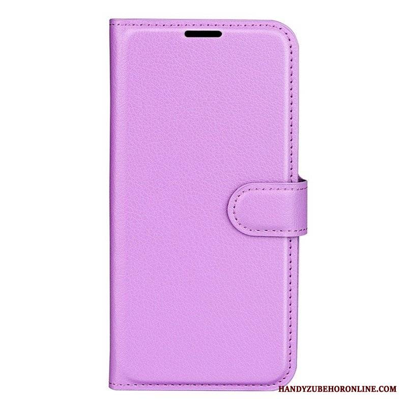 Etui Folio do Oppo Find X5 Lite Klasyczna Sztuczna Skóra Liczi