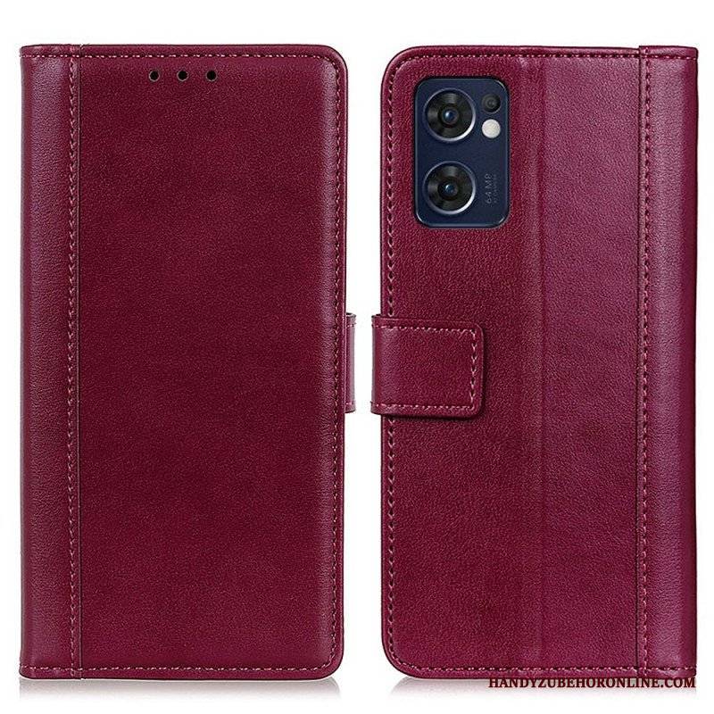 Etui Folio do Oppo Find X5 Lite Kolorowa Wersja Skóry Dwoinowej