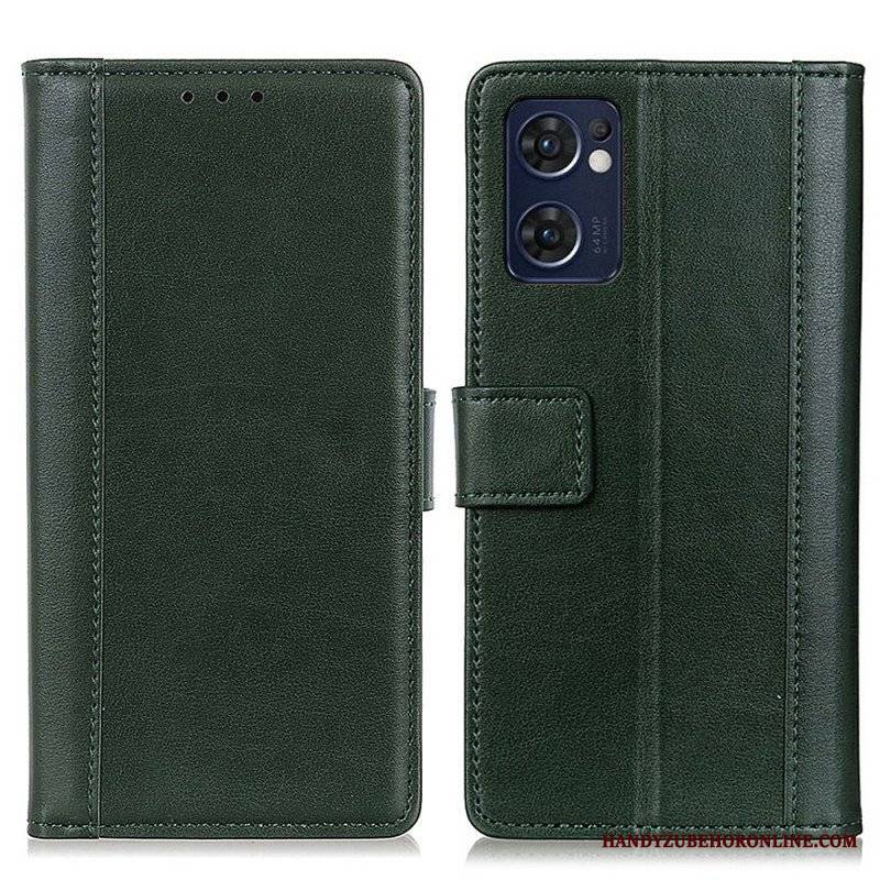 Etui Folio do Oppo Find X5 Lite Kolorowa Wersja Skóry Dwoinowej