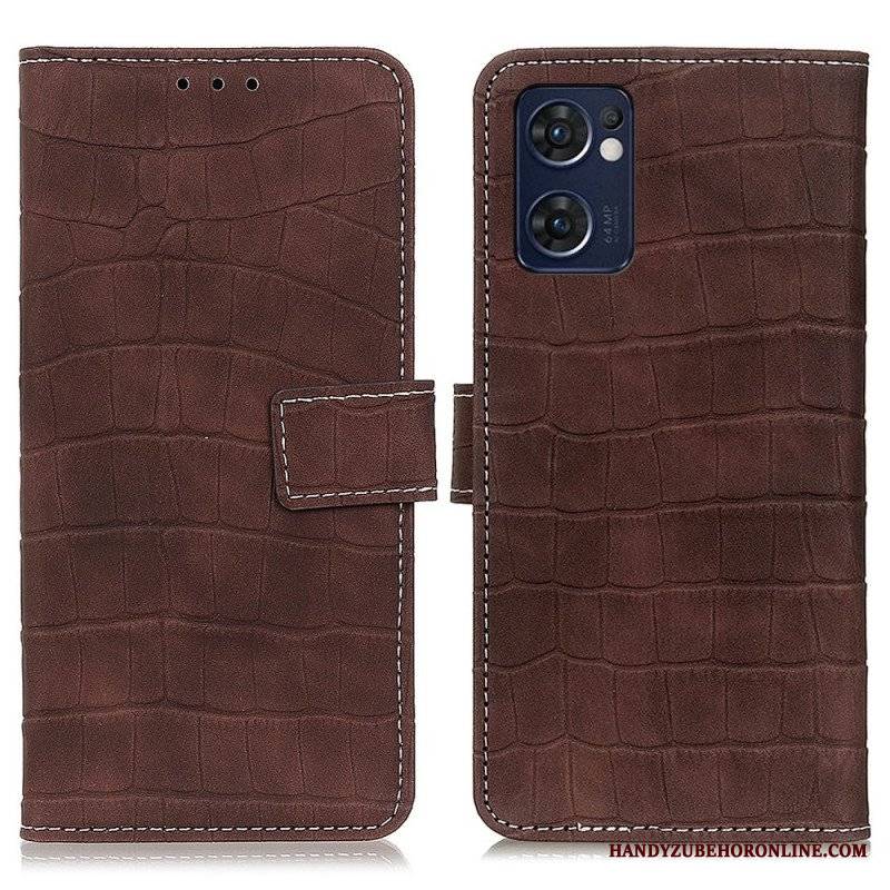 Etui Folio do Oppo Find X5 Lite Moc Krokodyla