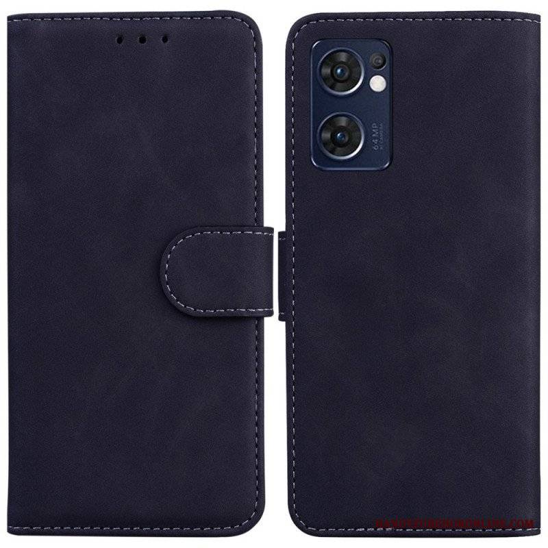 Etui Folio do Oppo Find X5 Lite Monochromatyczny Efekt Skóry