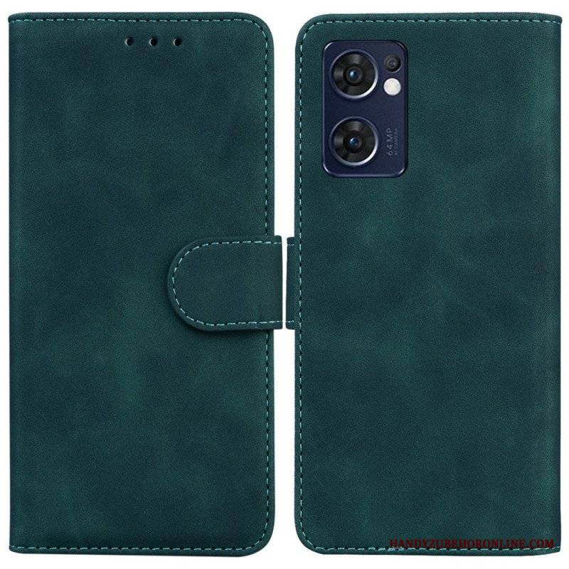 Etui Folio do Oppo Find X5 Lite Monochromatyczny Efekt Skóry