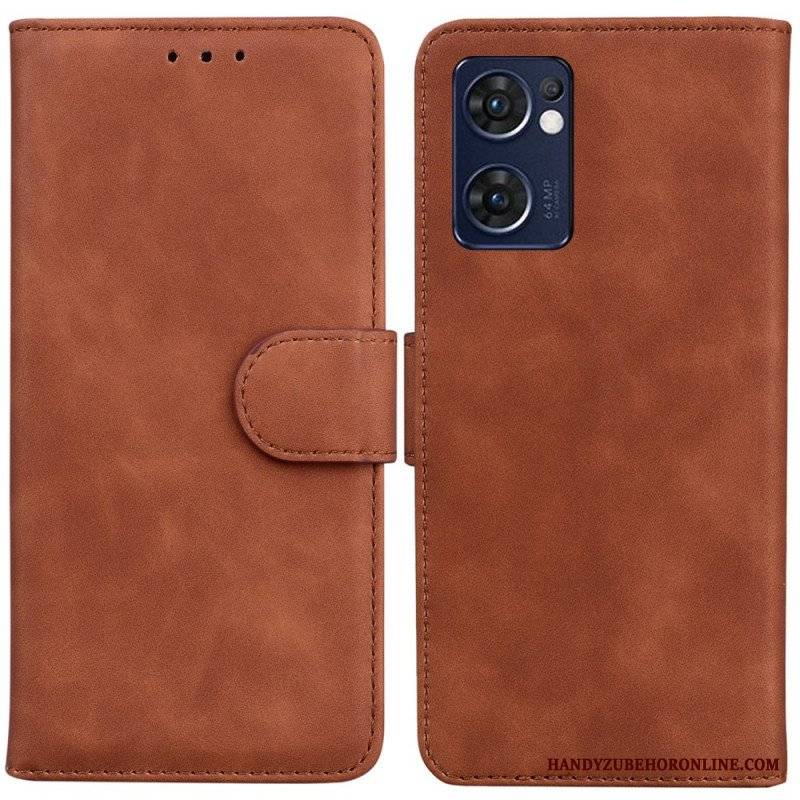 Etui Folio do Oppo Find X5 Lite Motyl Dotykający Skóry