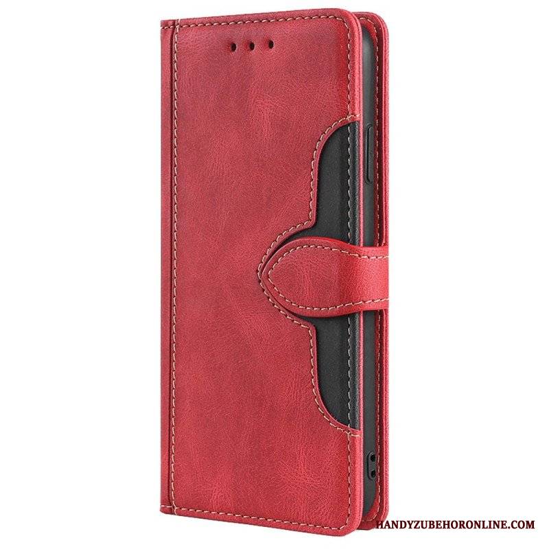 Etui Folio do Oppo Find X5 Pro Dwukolorowa Stylowa Sztuczna Skóra