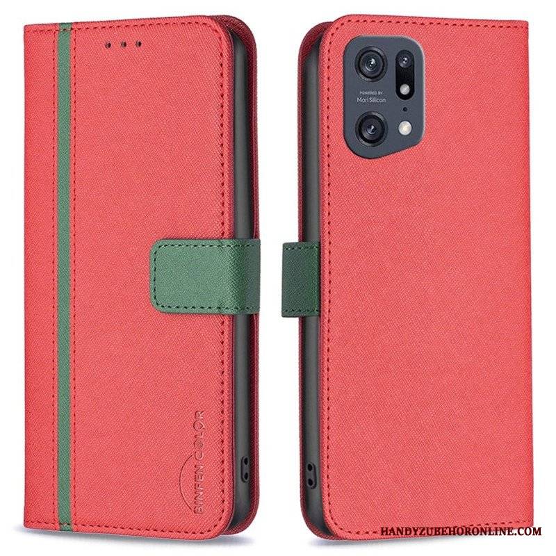 Etui Folio do Oppo Find X5 Pro Tetxuré Binfen Color Ze Sztucznej Skóry