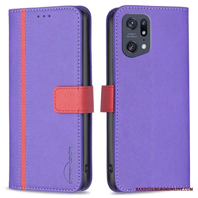 Etui Folio do Oppo Find X5 Pro Tetxuré Binfen Color Ze Sztucznej Skóry