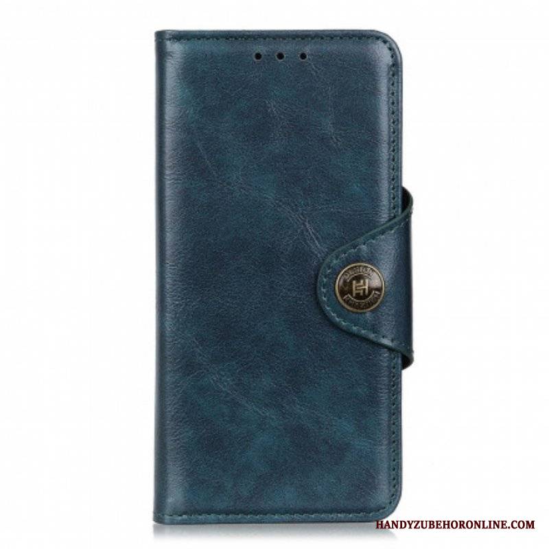 Etui Folio do Oppo Reno 6 5G Vintage Guzik Ze Sztucznej Skóry