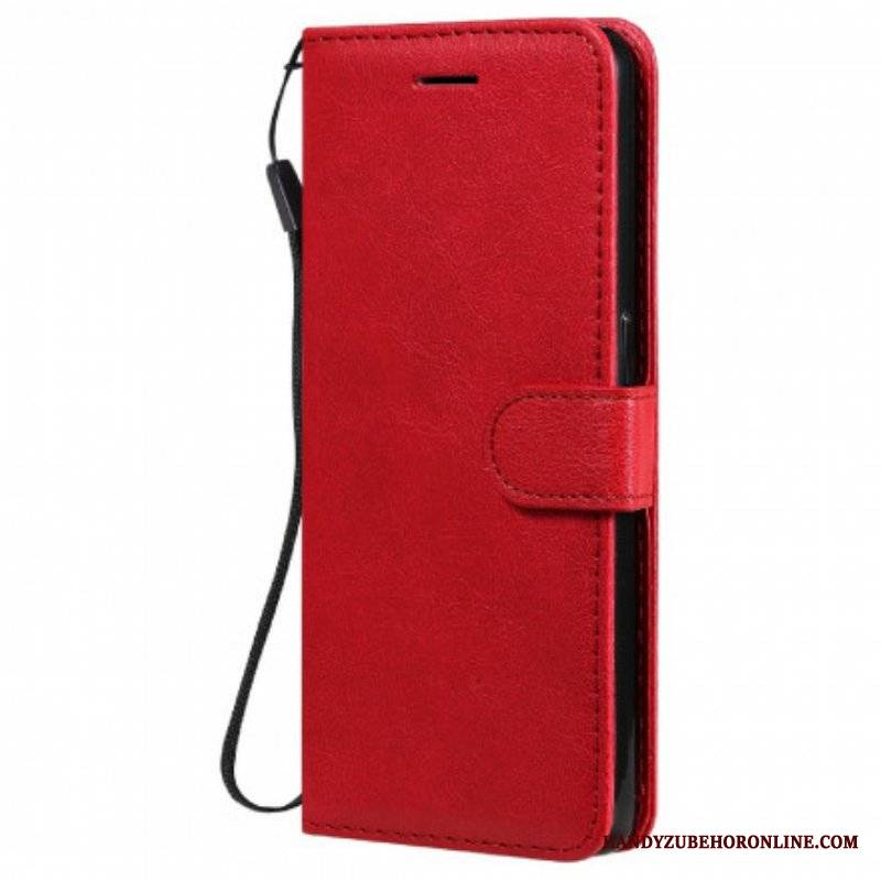 Etui Folio do Oppo Reno 6 5G z Łańcuch Solid Color Series Strappy