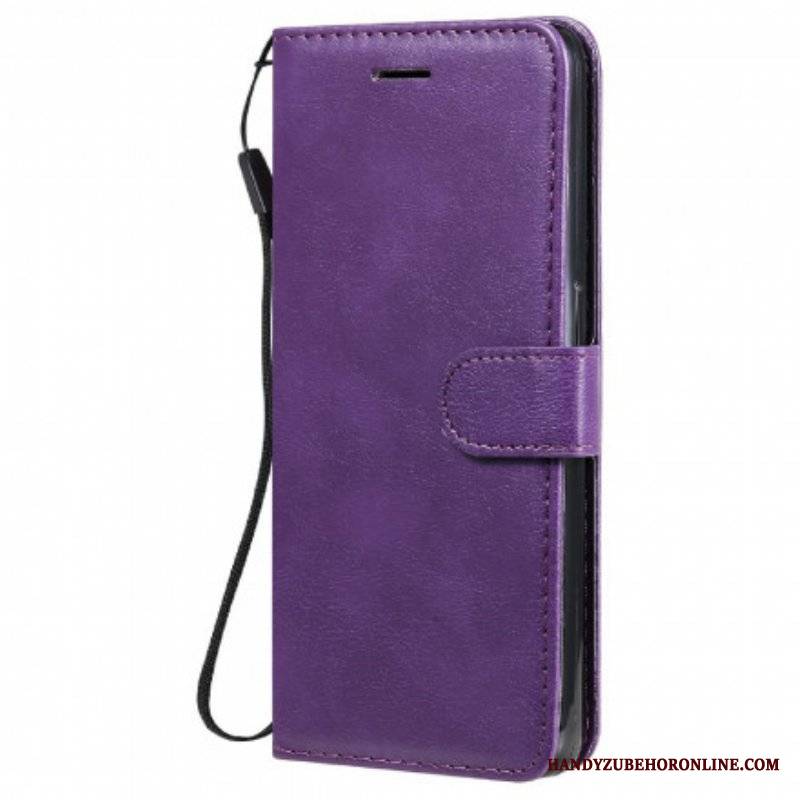 Etui Folio do Oppo Reno 6 5G z Łańcuch Solid Color Series Strappy