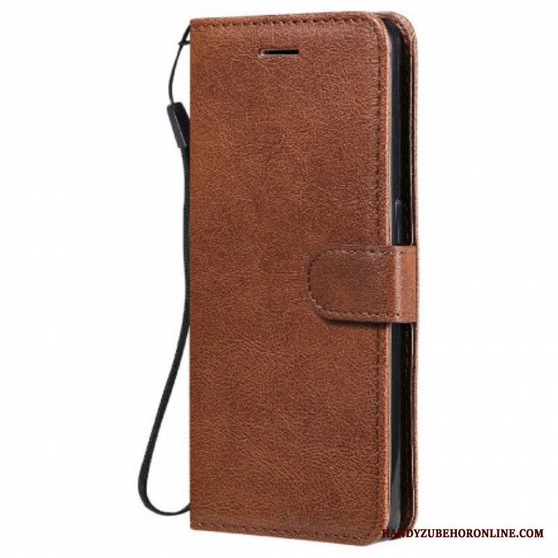 Etui Folio do Oppo Reno 6 5G z Łańcuch Solid Color Series Strappy