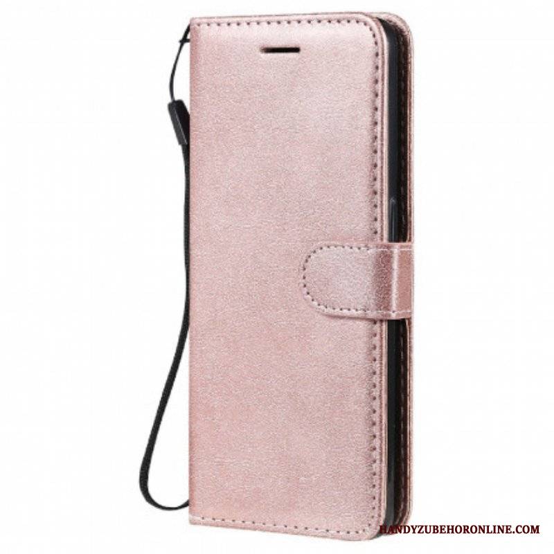 Etui Folio do Oppo Reno 6 5G z Łańcuch Solid Color Series Strappy