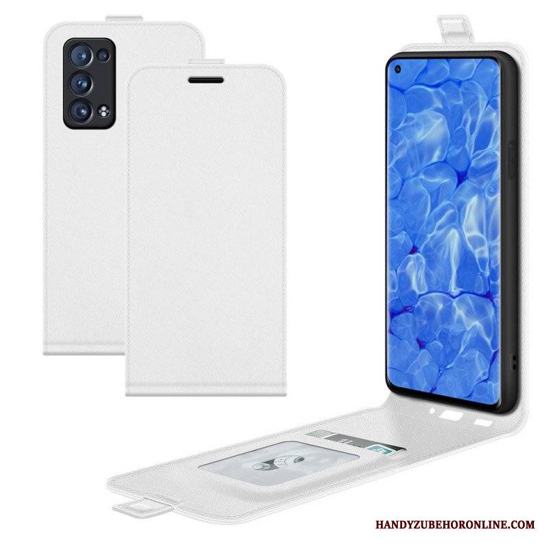 Etui Folio do Oppo Reno 6 Pro 5G Klasyczne Zamknięcie W Pionie Z Teksturą Liczi