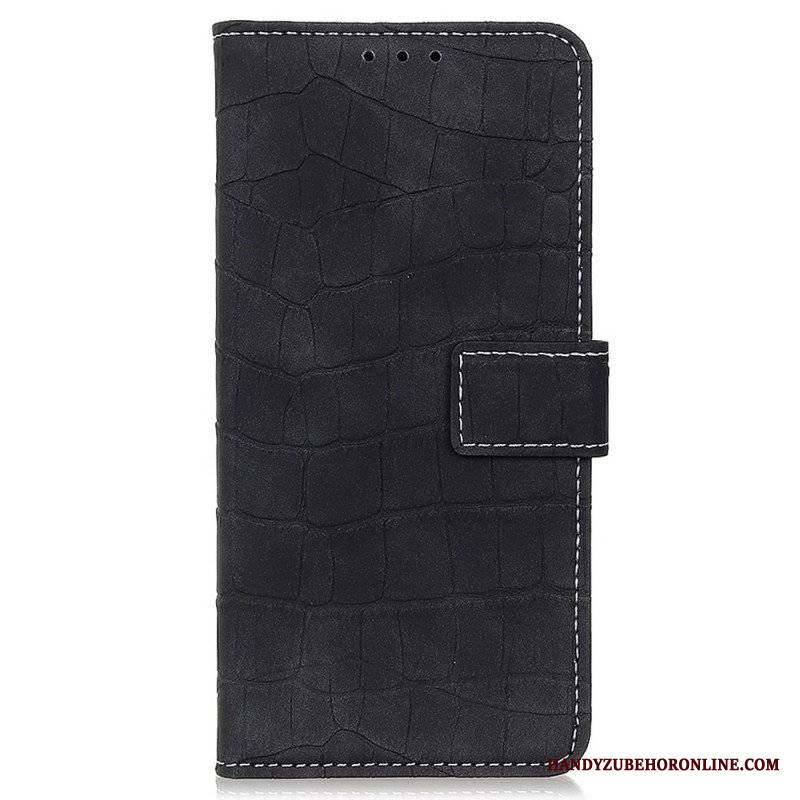 Etui Folio do Oppo Reno 7 Styl Skóry Krokodyla