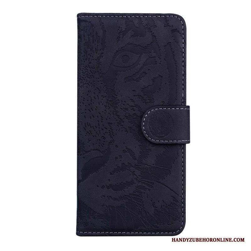 Etui Folio do Poco M3 Pro 5G Nadruk Twarzy Tygrysa