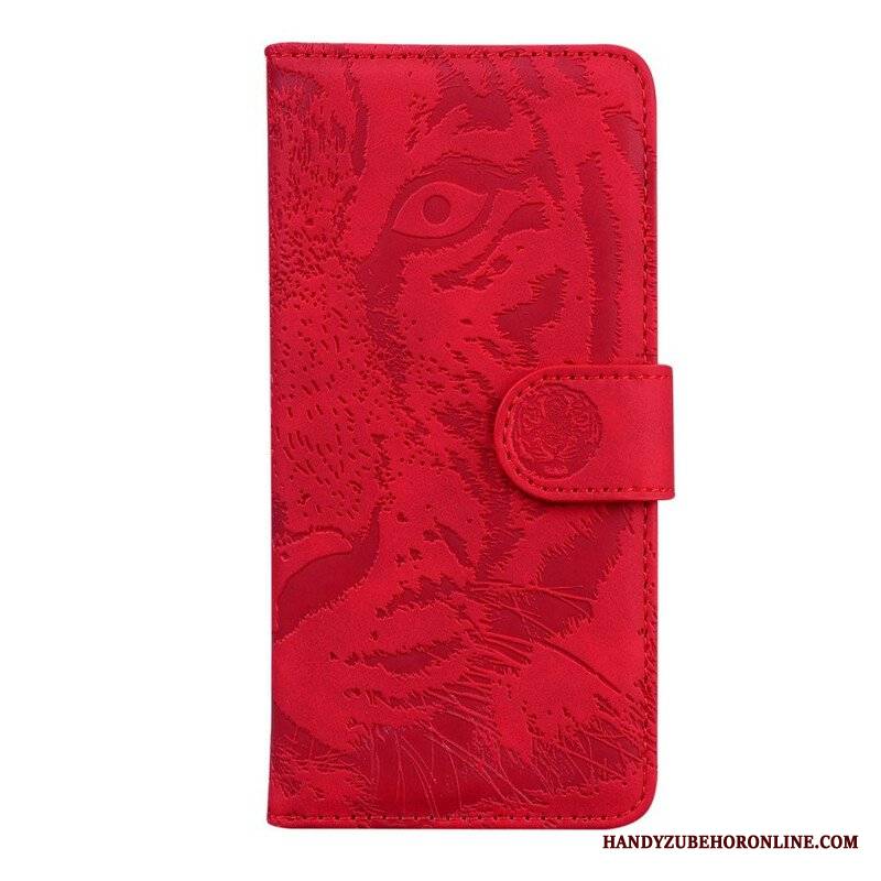 Etui Folio do Poco M3 Pro 5G Nadruk Twarzy Tygrysa