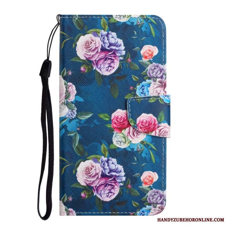 Etui Folio do Poco M4 Pro 5G Kwiaty Liberty Royal