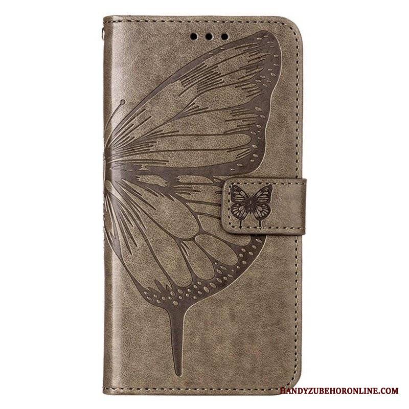 Etui Folio do Poco X4 GT z Łańcuch Motyl W Paski