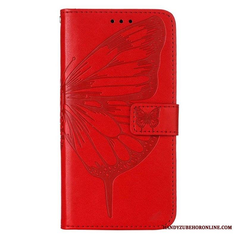 Etui Folio do Poco X4 GT z Łańcuch Motyl W Paski