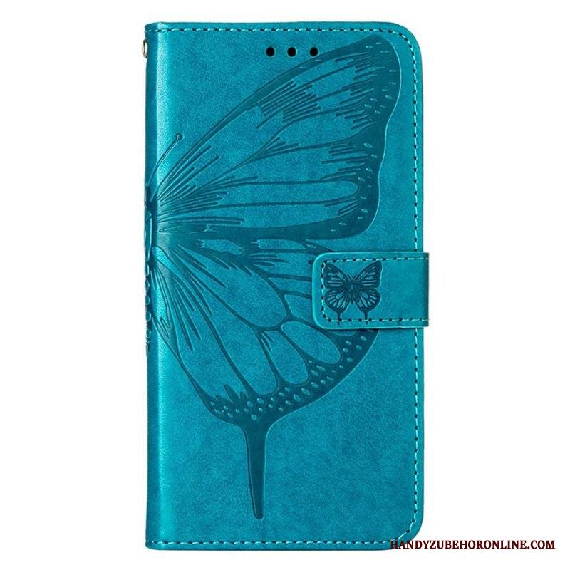 Etui Folio do Poco X4 GT z Łańcuch Motyl W Paski