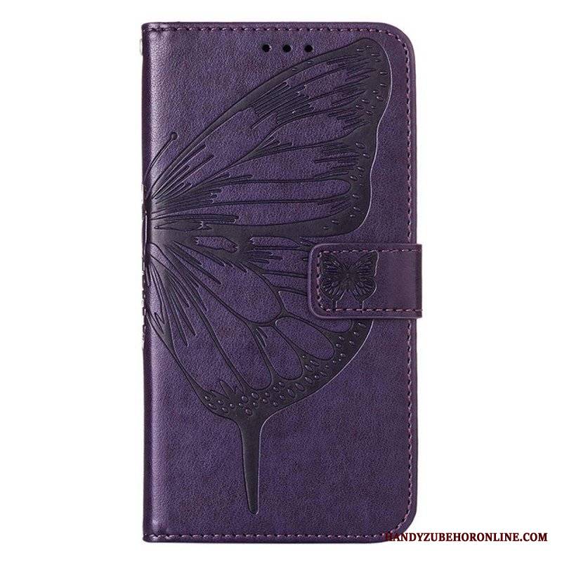 Etui Folio do Poco X4 GT z Łańcuch Motyl W Paski