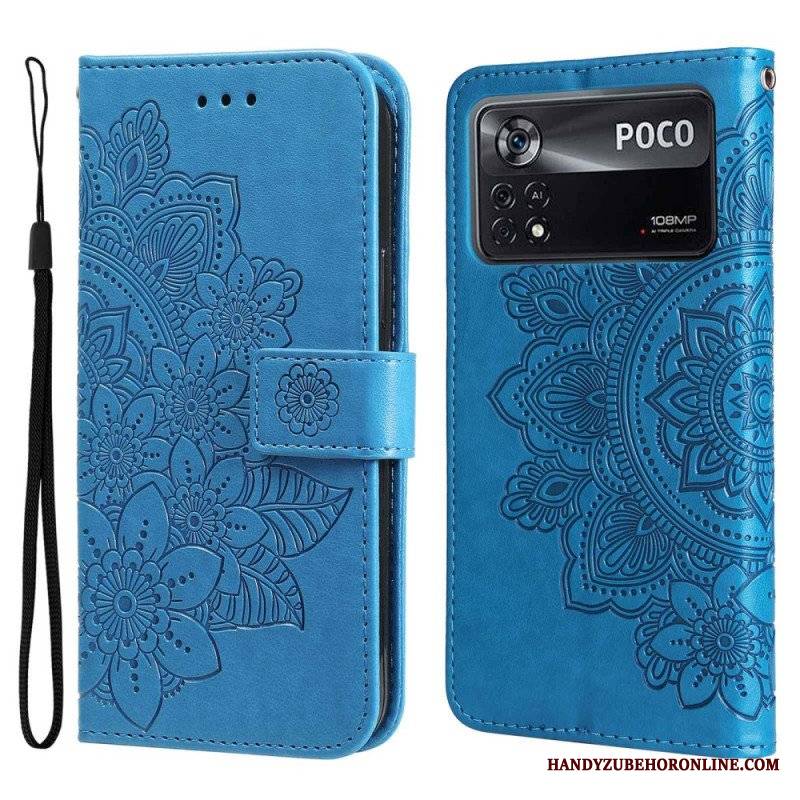 Etui Folio do Poco X4 Pro 5G z Łańcuch Paskowata Mandala