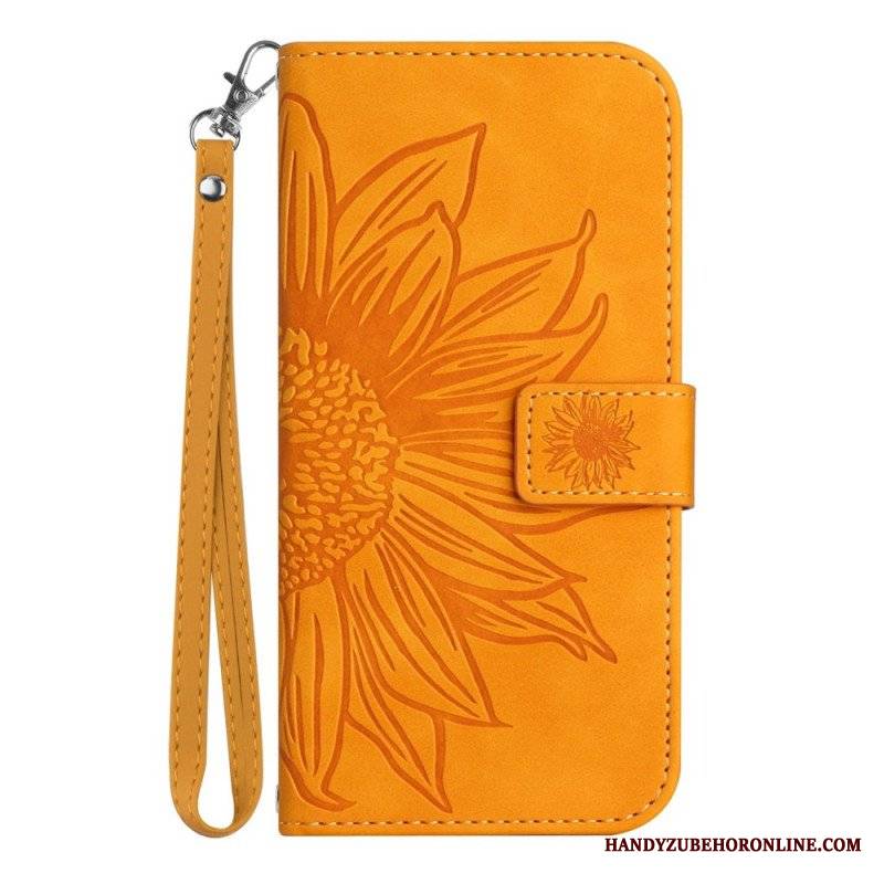 Etui Folio do Poco X5 5G Kwiat Z Smyczem