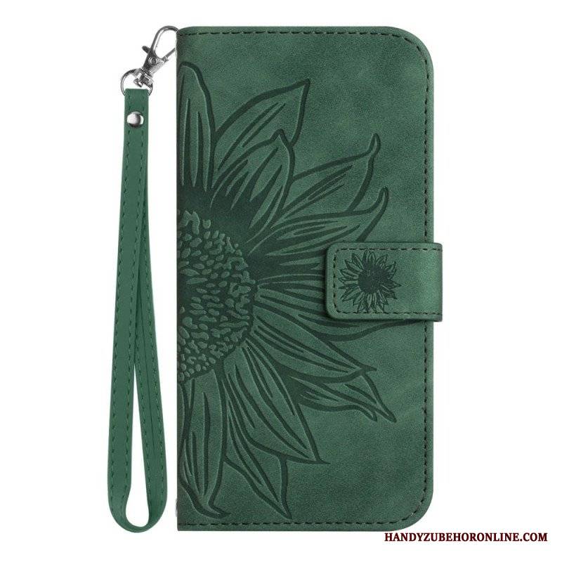 Etui Folio do Poco X5 5G Kwiat Z Smyczem