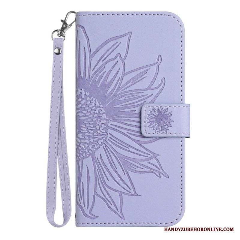 Etui Folio do Poco X5 5G Kwiat Z Smyczem