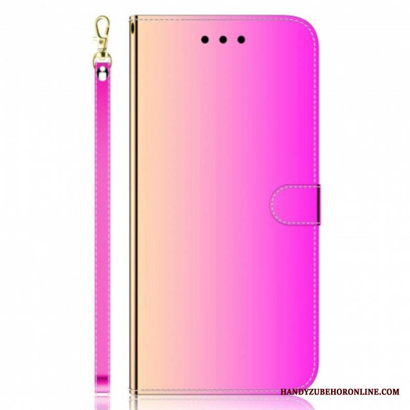 Etui Folio do Realme 8 5G Osłona Lusterka Ze Sztucznej Skóry