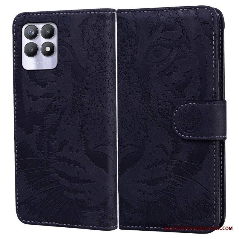 Etui Folio do Realme 8i Nadruk Twarzy Tygrysa