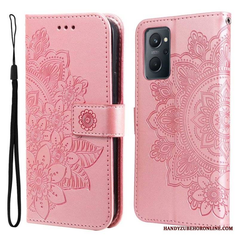 Etui Folio do Realme 9i Kwiaty Mandali