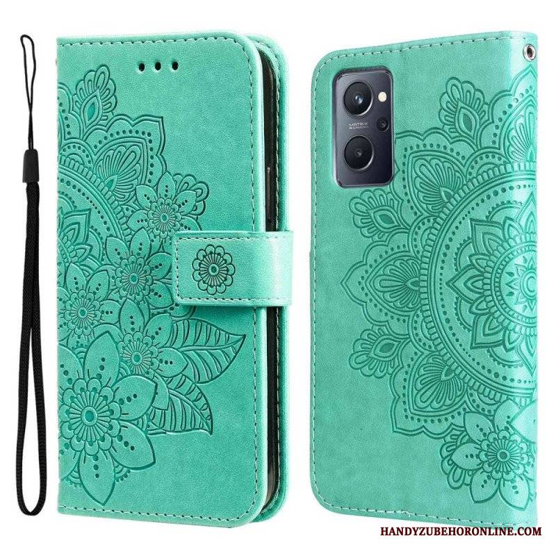 Etui Folio do Realme 9i Kwiaty Mandali