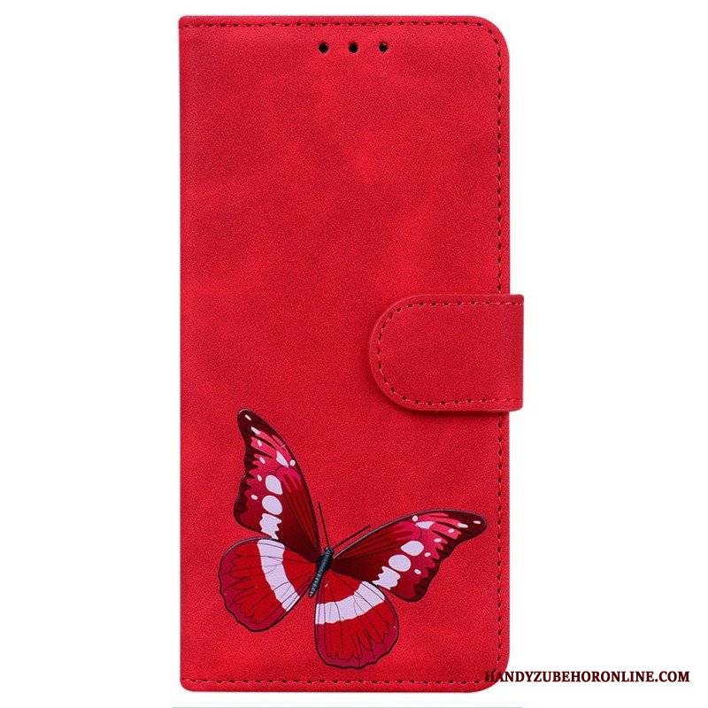 Etui Folio do Realme C31 Motyl Ze Sztucznej Skóry