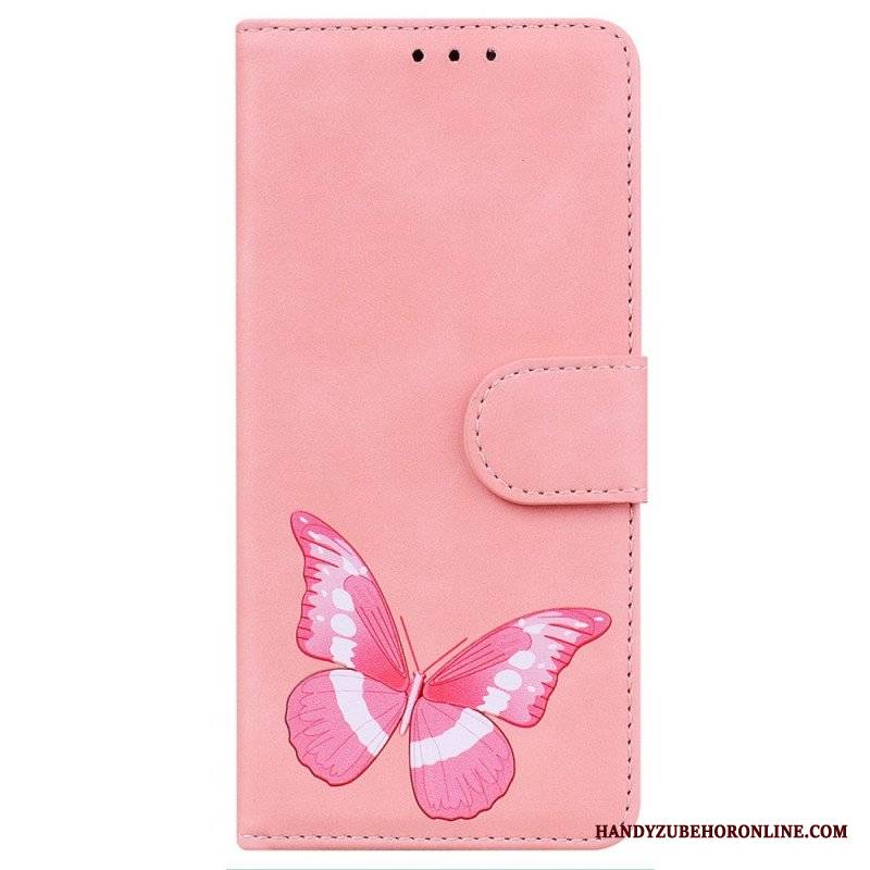 Etui Folio do Realme C31 Motyl Ze Sztucznej Skóry