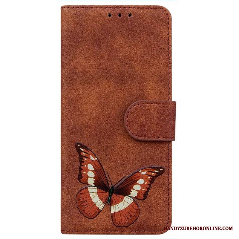 Etui Folio do Realme C31 Motyl Ze Sztucznej Skóry